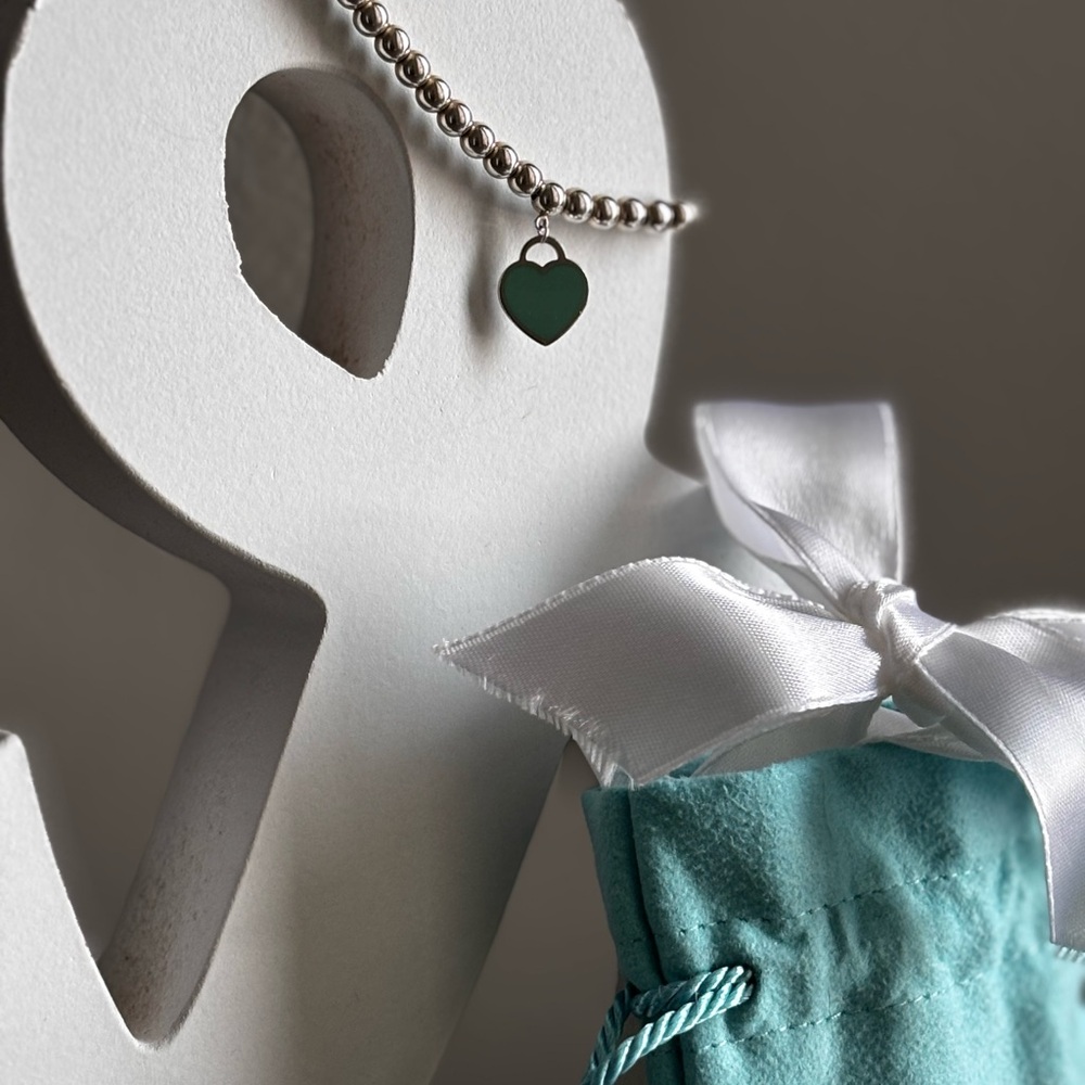 Tiffany & Co Blue Heart Tag Mini Bead Bracelet